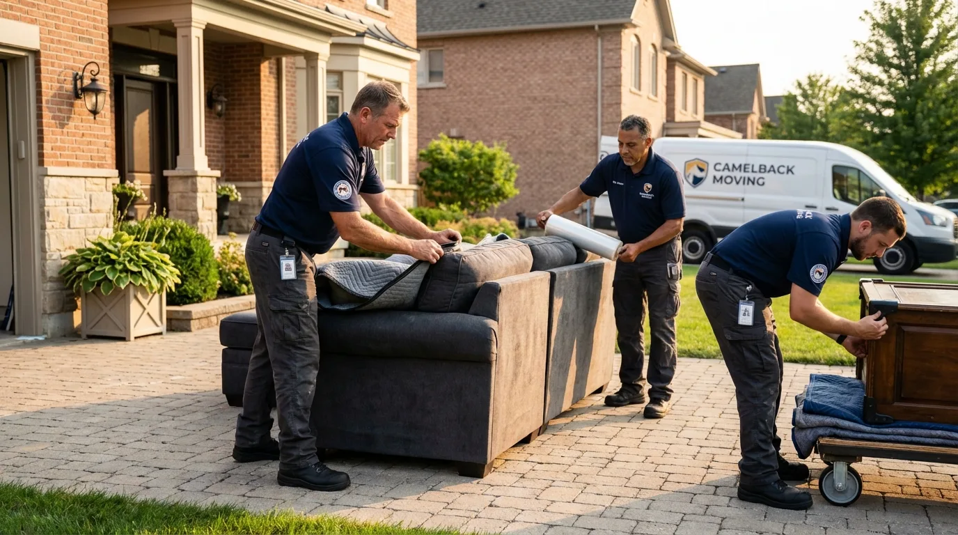 Large estate moving crew wrapping furniture in Neoga, IL